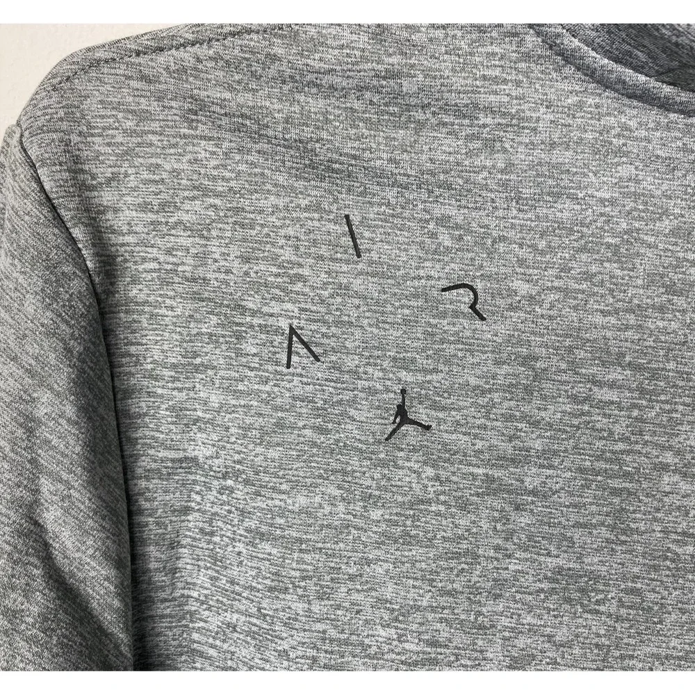 Air Jordan Therma Hoodie Men's M Gray Graphic Jump Man Pockets Fleece Pullover